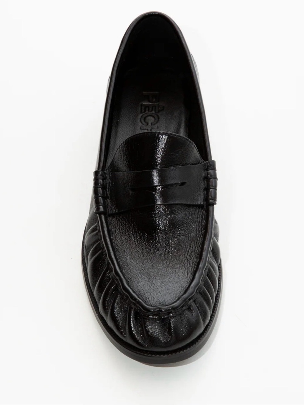 Black Leather Hugh Loafers for Women